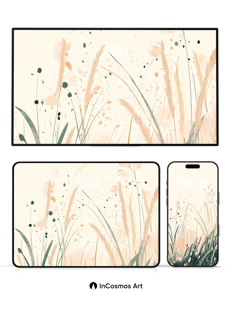 Whispering Grasses Wallpaper with Dappled Light