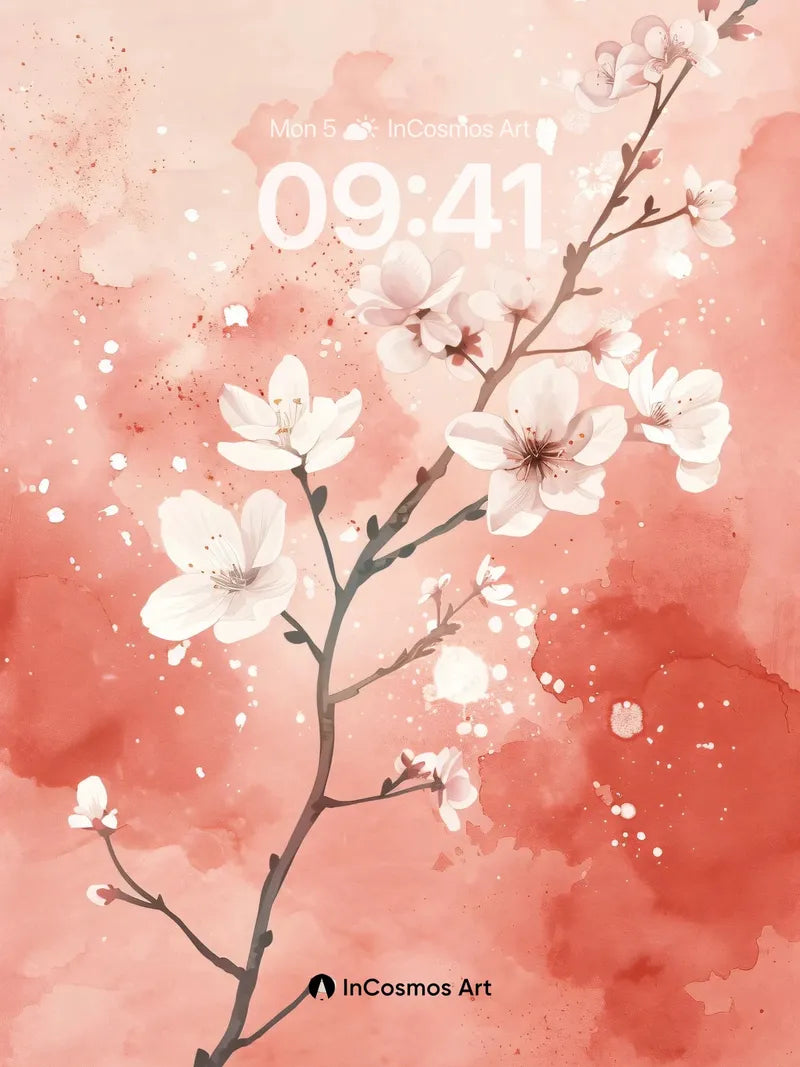 Serenity Bloom Wallpaper with Cherry Petal Drift