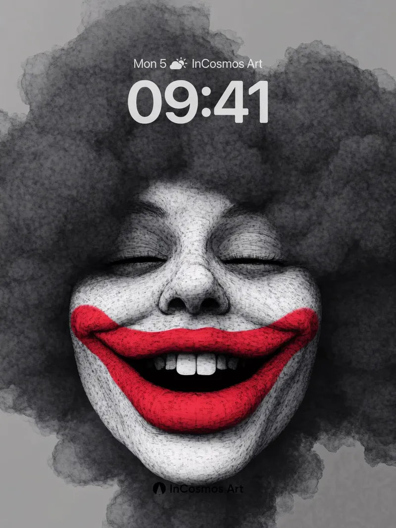 Smiling Smoke Wallpaper with Crimson Lips wallpaper for iPhone, iPad & Mac