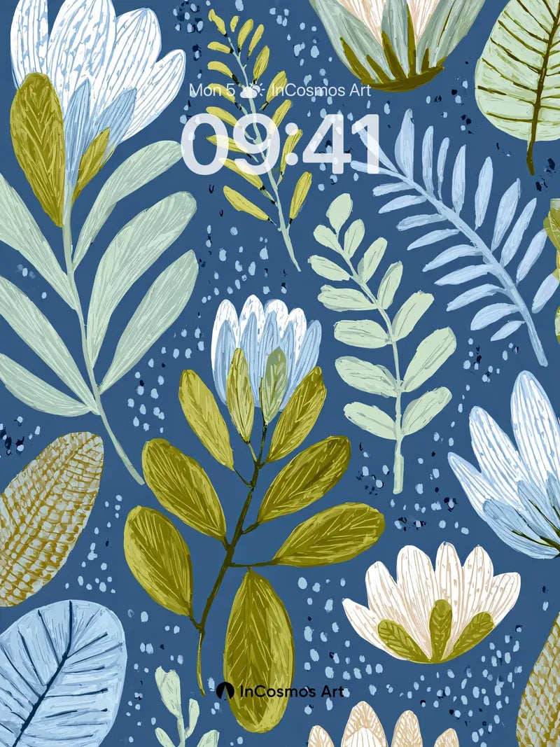 Whispering Botanical Wallpaper with Speckled Depth wallpaper for iPhone, iPad & Mac