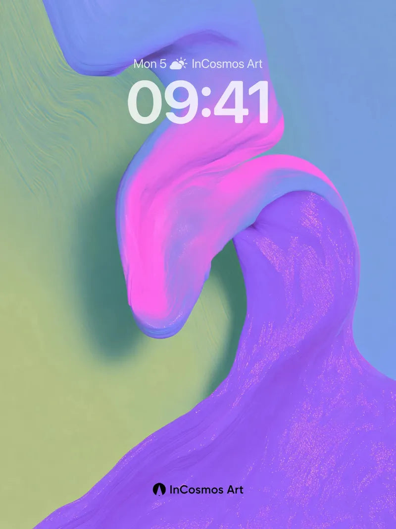 Luminous Wave Wallpaper with Liquid Light