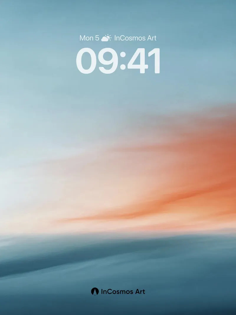 Serenity Horizon Wallpaper with Crimson Hush