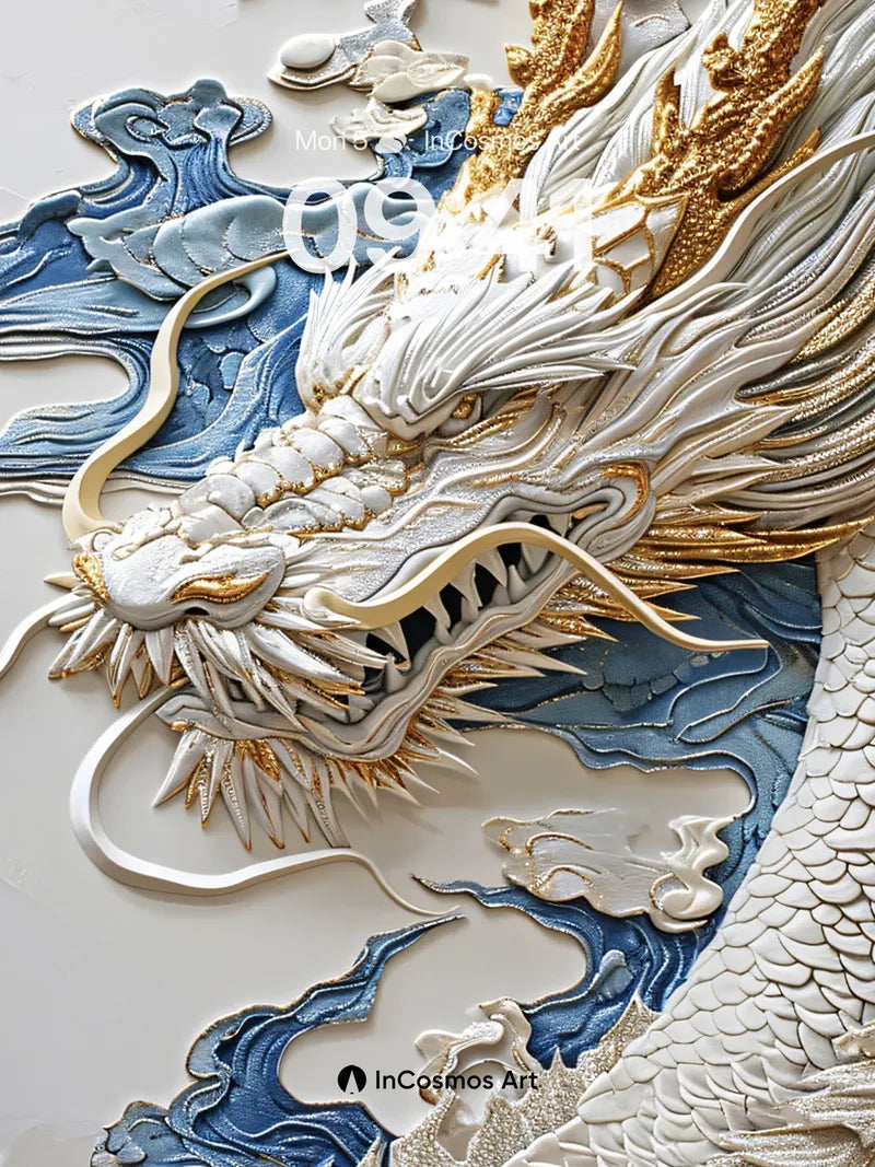 Luminous Dragon Wallpaper with Gold-Threaded Breath wallpaper for iPhone, iPad & Mac