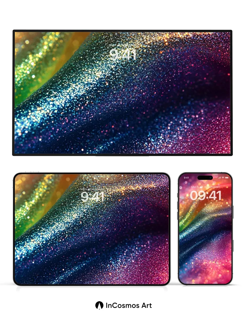 Prismatic Velvet Wallpaper with Starlight Dust