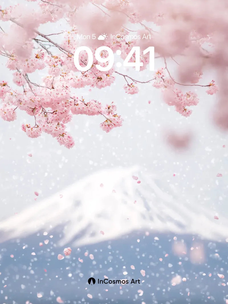Sakura Whisper Wallpaper with Mount Fuji Hush