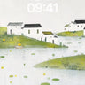 Serene Village Wallpaper with Floating Reflections wallpaper for iPhone, iPad & Mac