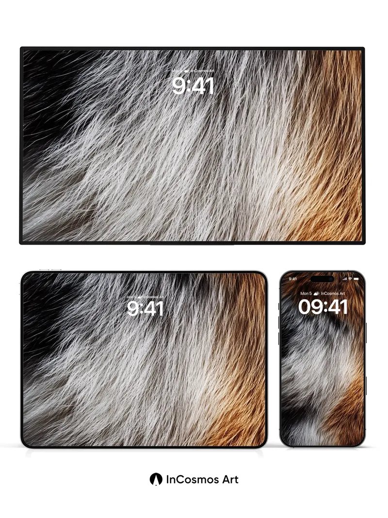 Whispering Fur Wallpaper with Golden Edge