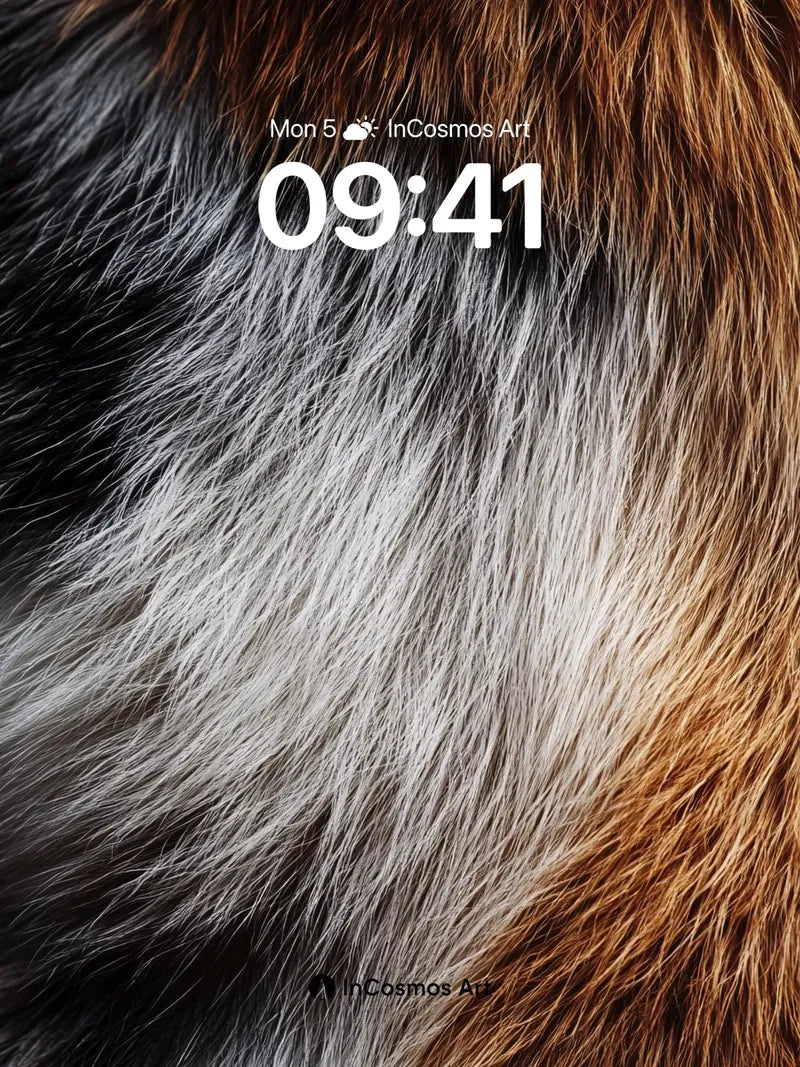 Whispering Fur Wallpaper with Golden Edge wallpaper for iPhone, iPad & Mac
