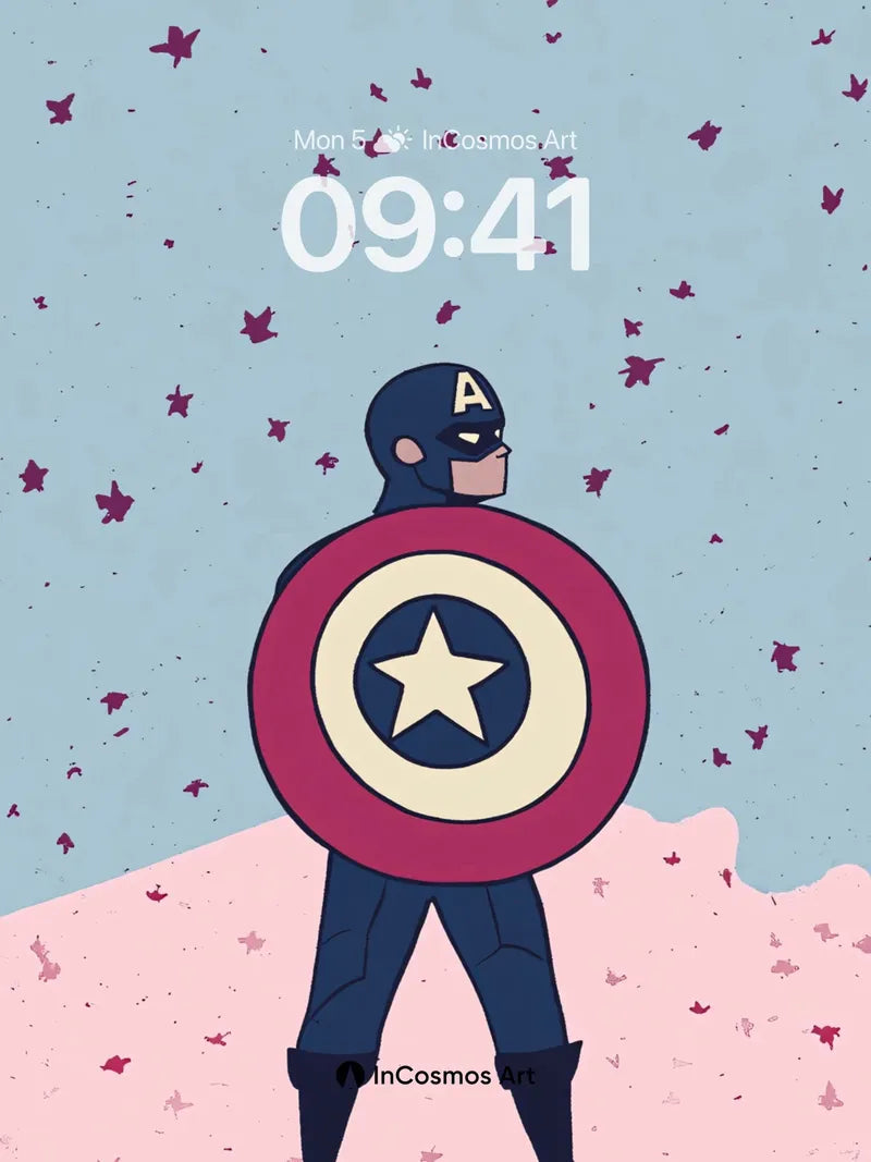 Stellar Sentinel Wallpaper with Floating Stars wallpaper for iPhone, iPad & Mac