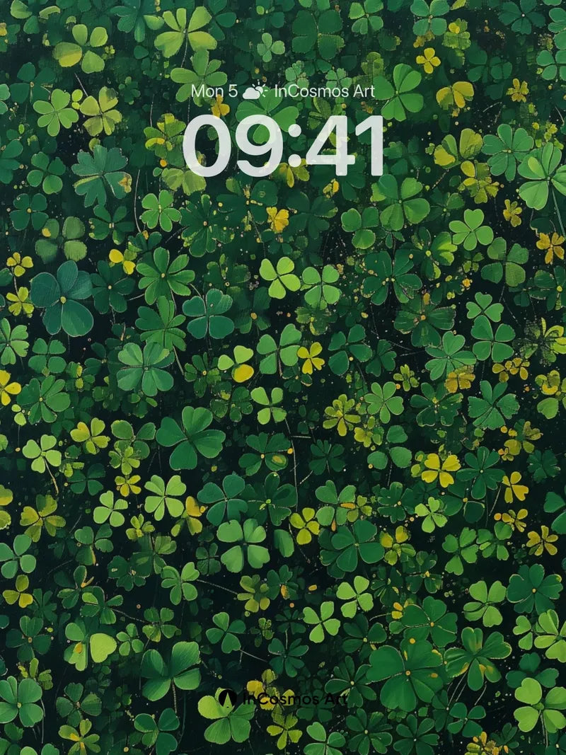 Whispering Clover Wallpaper with Golden Flecks