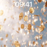 Golden Confetti Wallpaper with Sunlit Drift wallpaper for iPhone, iPad & Mac