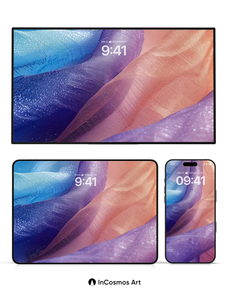 Luminous Veil Wallpaper with Shimmering Threads