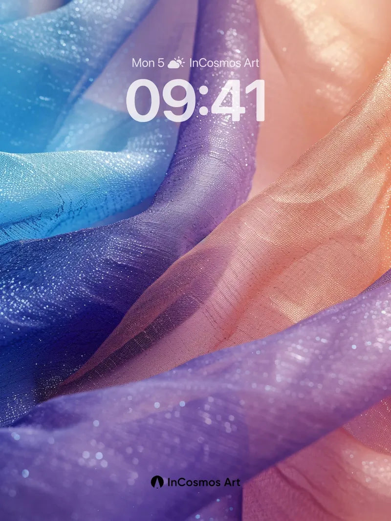 Luminous Veil Wallpaper with Shimmering Threads