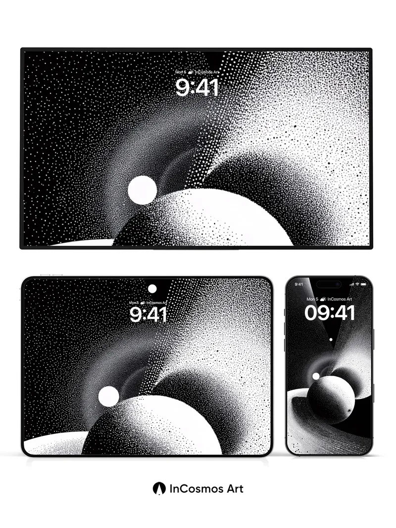 Void Echo Wallpaper with Dotted Cosmos