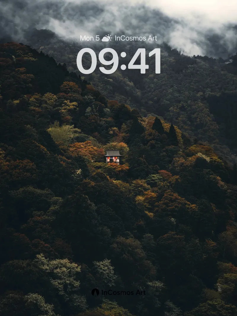 Misty Solitude Wallpaper with Autumn Glow