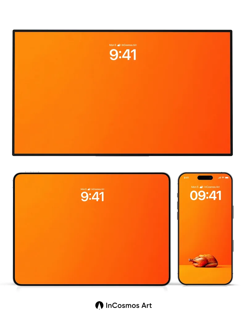 Golden Stillness Wallpaper with Roasted Turkey