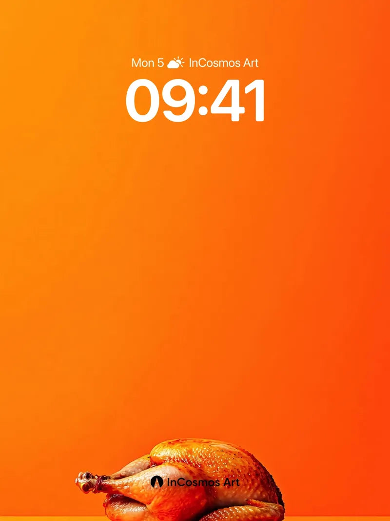 Golden Stillness Wallpaper with Roasted Turkey