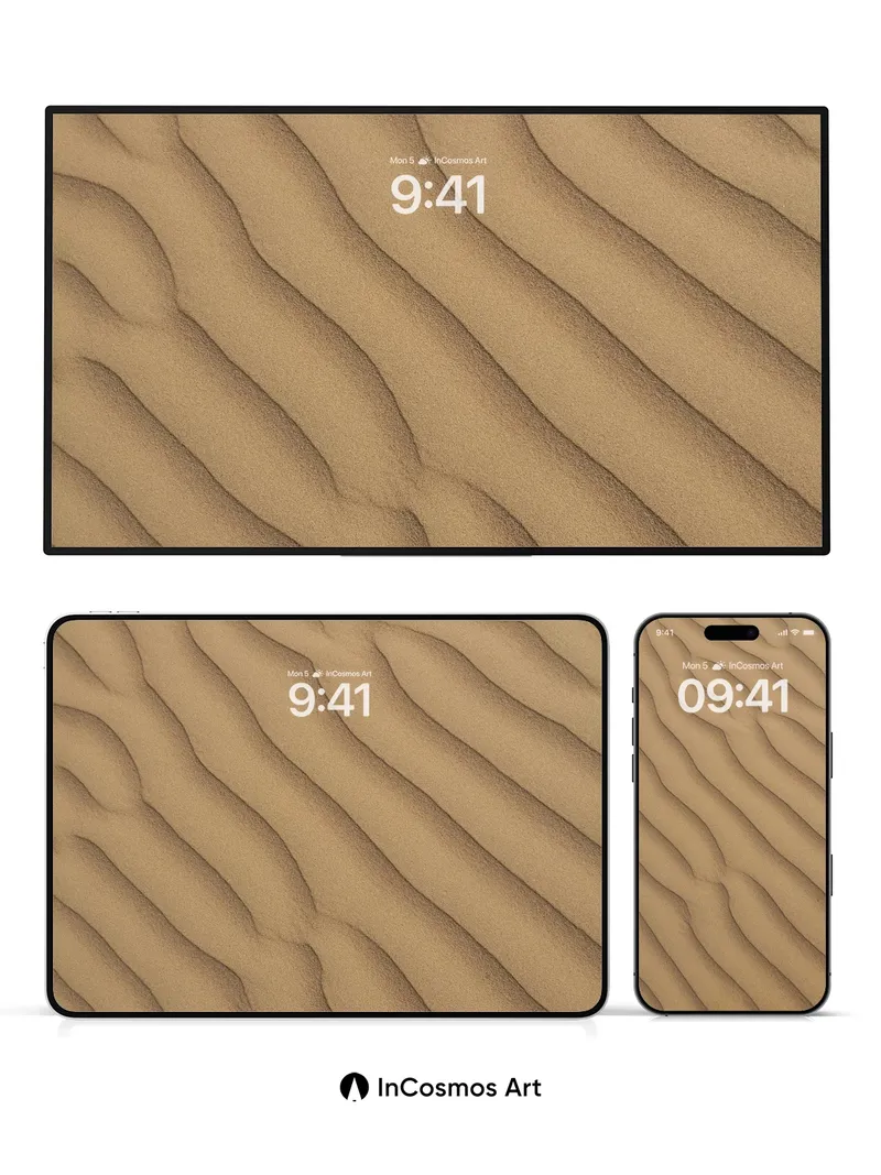 Serenity Sand Ripples Wallpaper with Wind-Whispered Lines