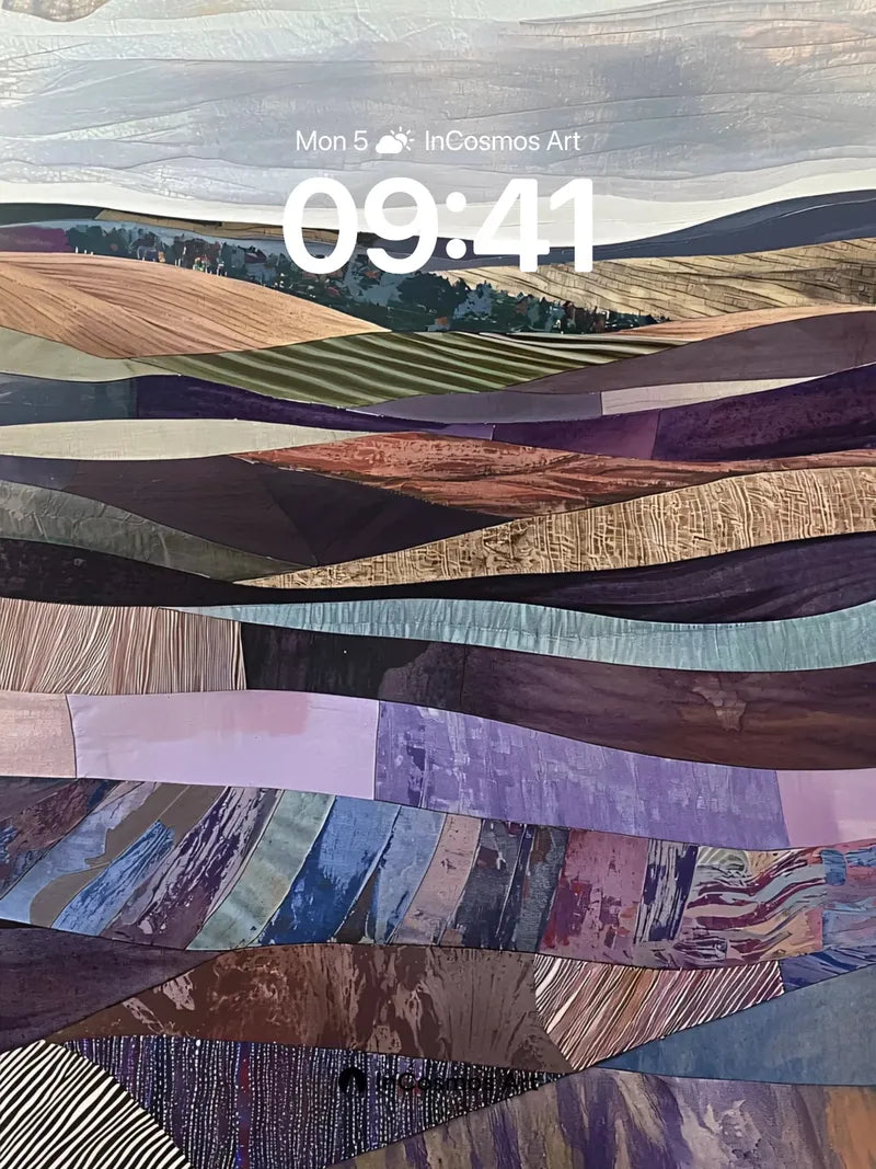 Velvet Horizon Wallpaper with Textured Fields wallpaper for iPhone, iPad & Mac