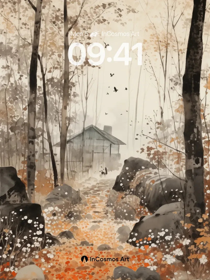 Whispering Woods Wallpaper with Autumn Echoes