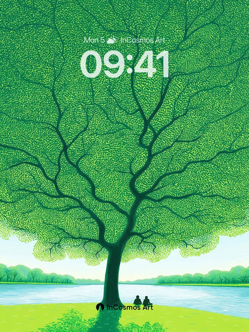Serenity Canopy Wallpaper with Whispering Leaves wallpaper for iPhone, iPad & Mac