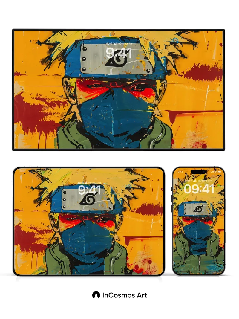 Spiky Fire Wallpaper with Masked Gaze