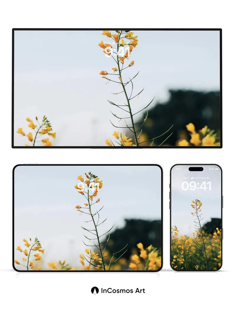 Golden Hush Wallpaper with Skyward Stems