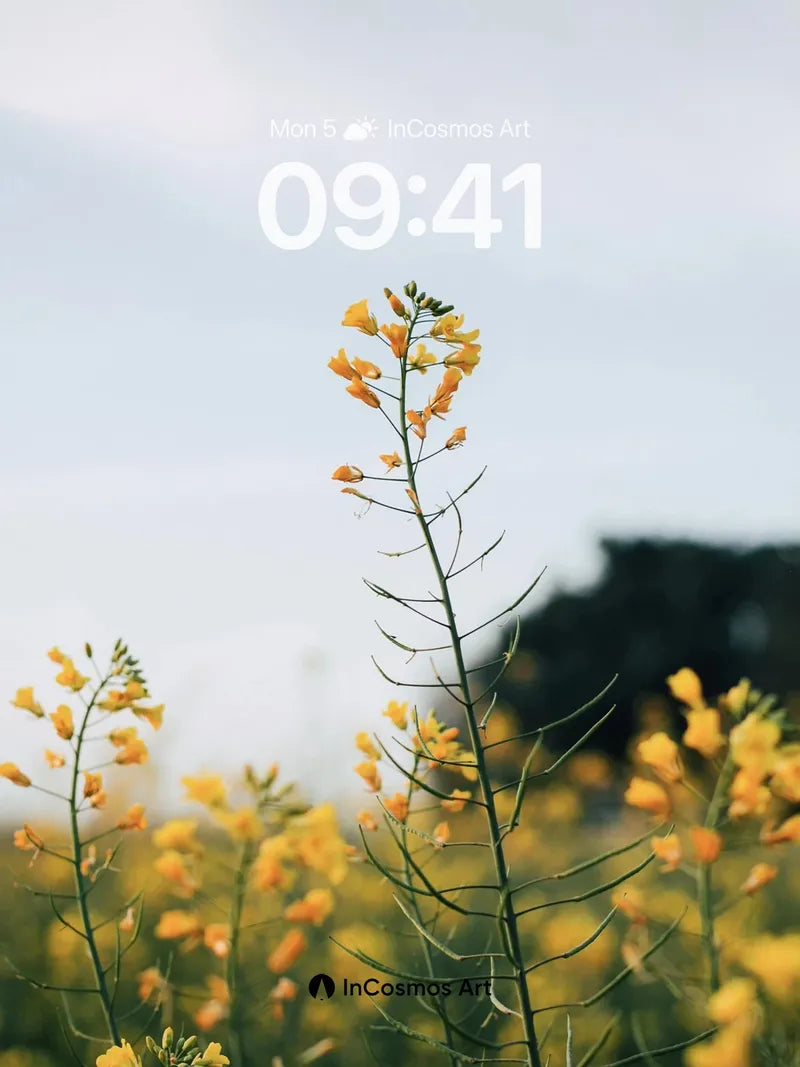 Golden Hush Wallpaper with Skyward Stems