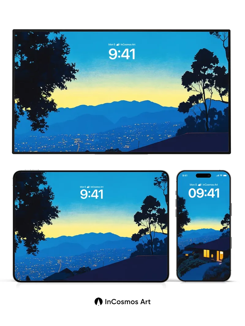 Calm Horizon Wallpaper with Golden Light