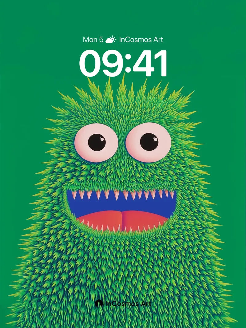 Playful Fuzz Wallpaper with Electric Grin