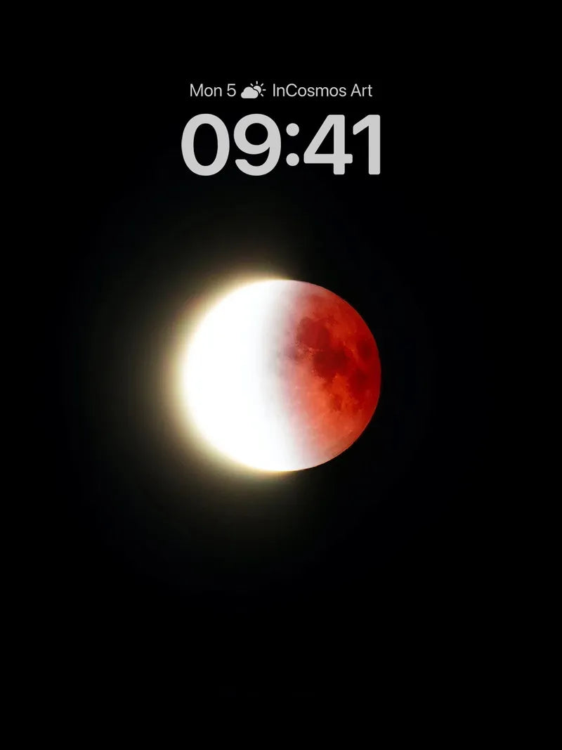 Crimson Eclipse Wallpaper with Lunar Veil