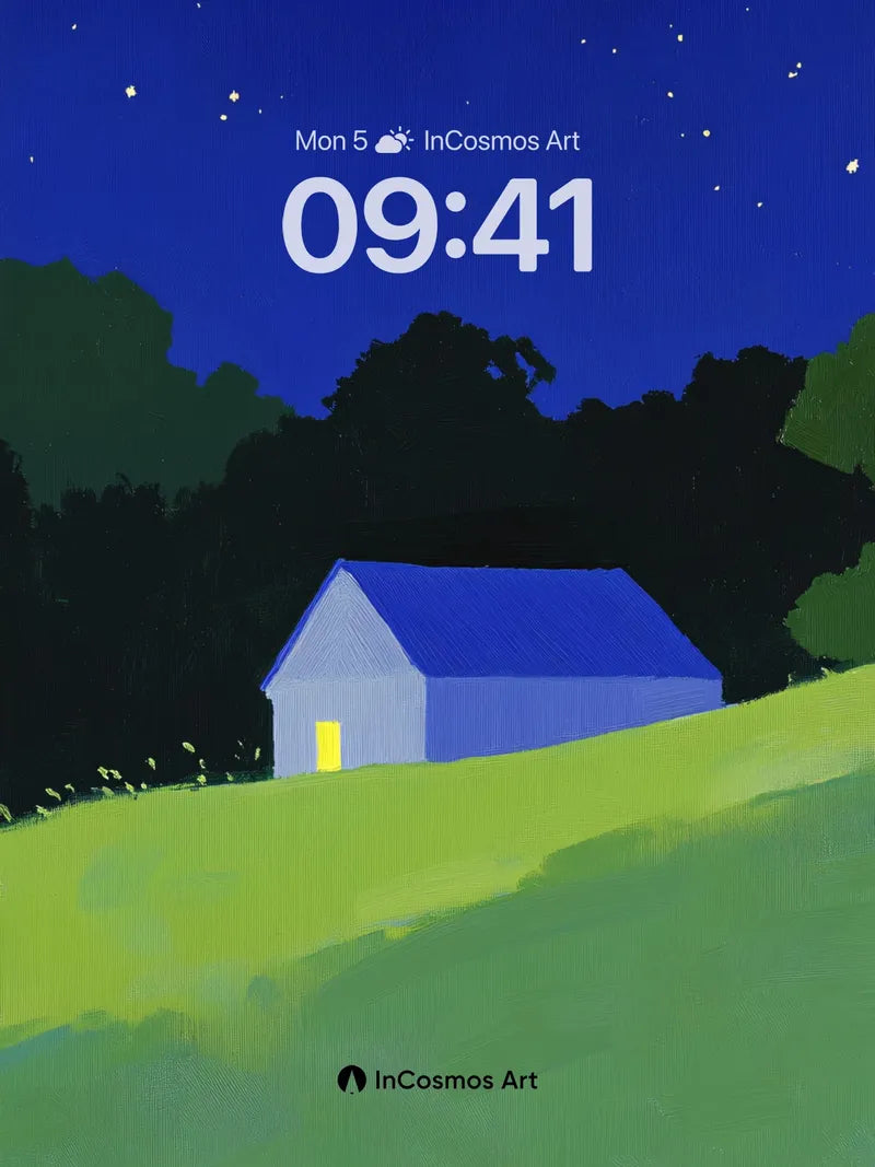 Stellar Silence Wallpaper with Midnight Barn