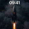 Futurist Rocket Wallpaper with Fiery Trail wallpaper for iPhone, iPad & Mac