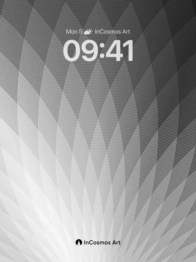 Luminous Geometry Wallpaper with Radiant Fan