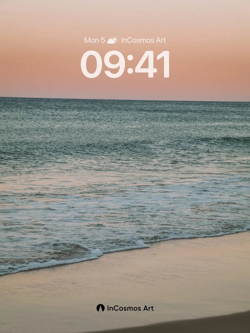 Serenity Shoreline Wallpaper with Dusk Hues