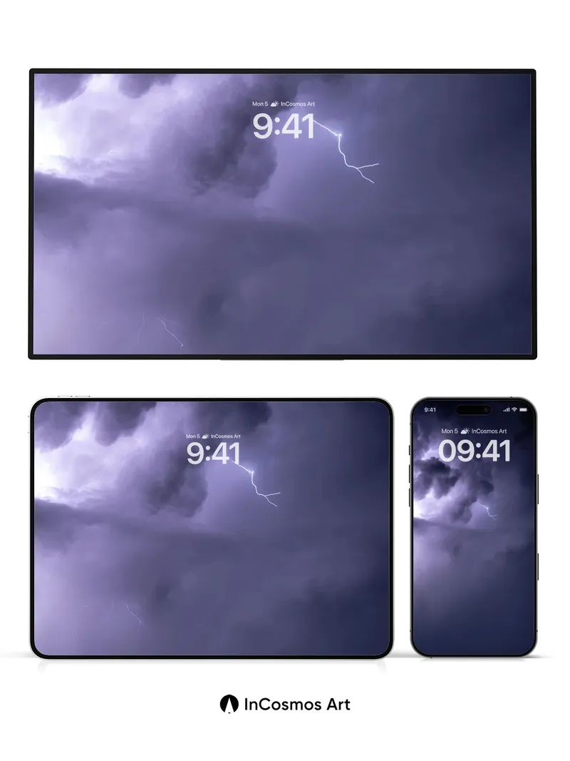 Thunderous Veil Wallpaper with Electric Fractures