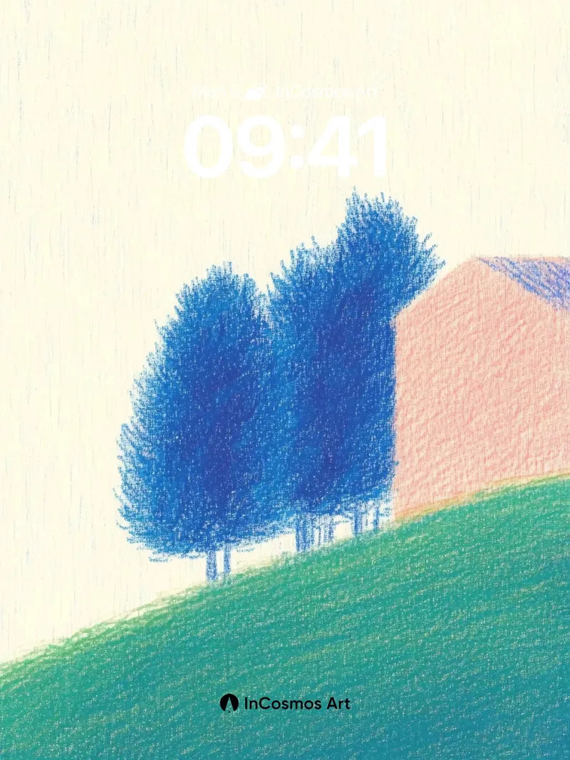 Serenity Hillside Wallpaper with Whispering Trees