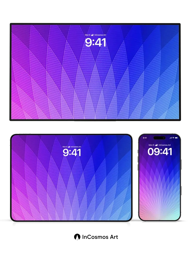 Radiant Prism Wallpaper with Geometric Bloom