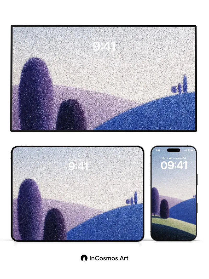 Serenity Ridge Wallpaper with Midnight Trees