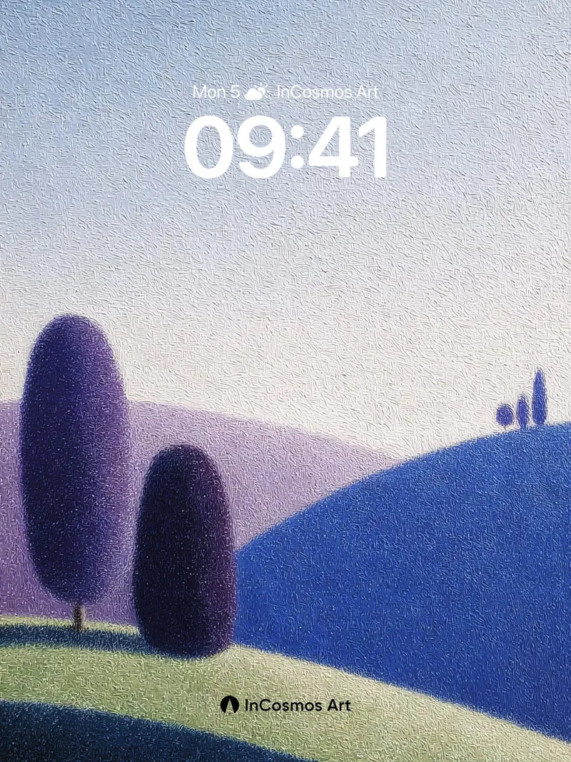 Serenity Ridge Wallpaper with Midnight Trees