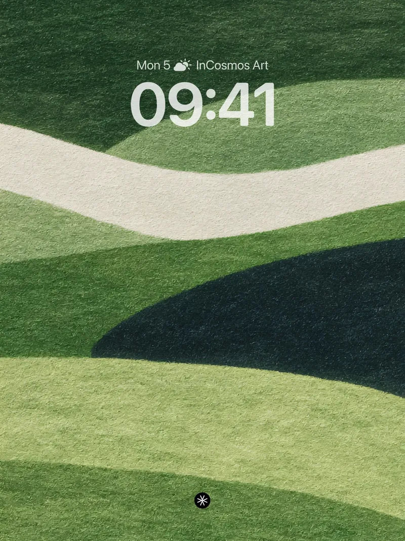 Serene Green Waves Wallpaper with Textured Flow wallpaper for iPhone, iPad & Mac