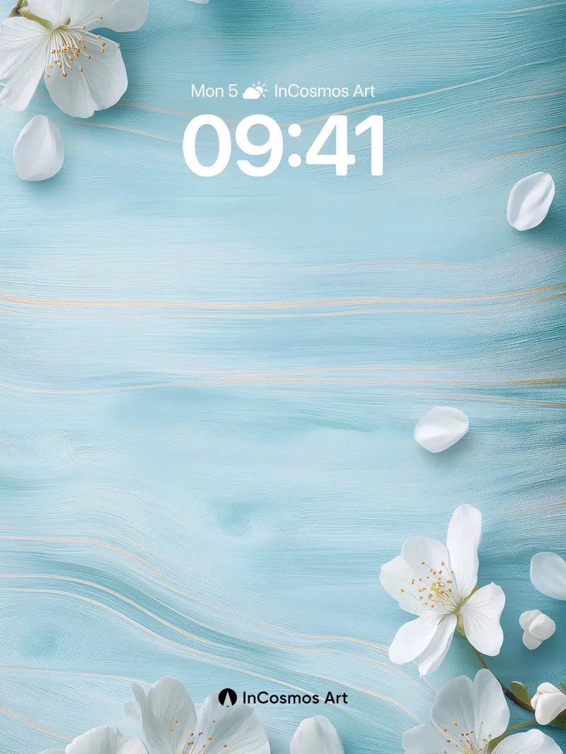 Serene Bloom Wallpaper with Floating Petals