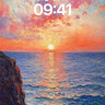 Crimson Horizon Wallpaper with Sunlit Sea wallpaper for iPhone, iPad & Mac