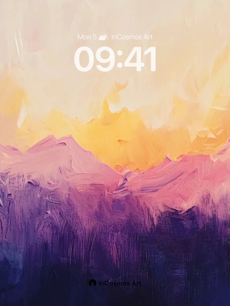 Crimson Horizon Wallpaper with Ethereal Peaks