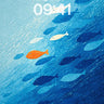 Serene Ocean Current Wallpaper with One Orange Fish wallpaper for iPhone, iPad & Mac