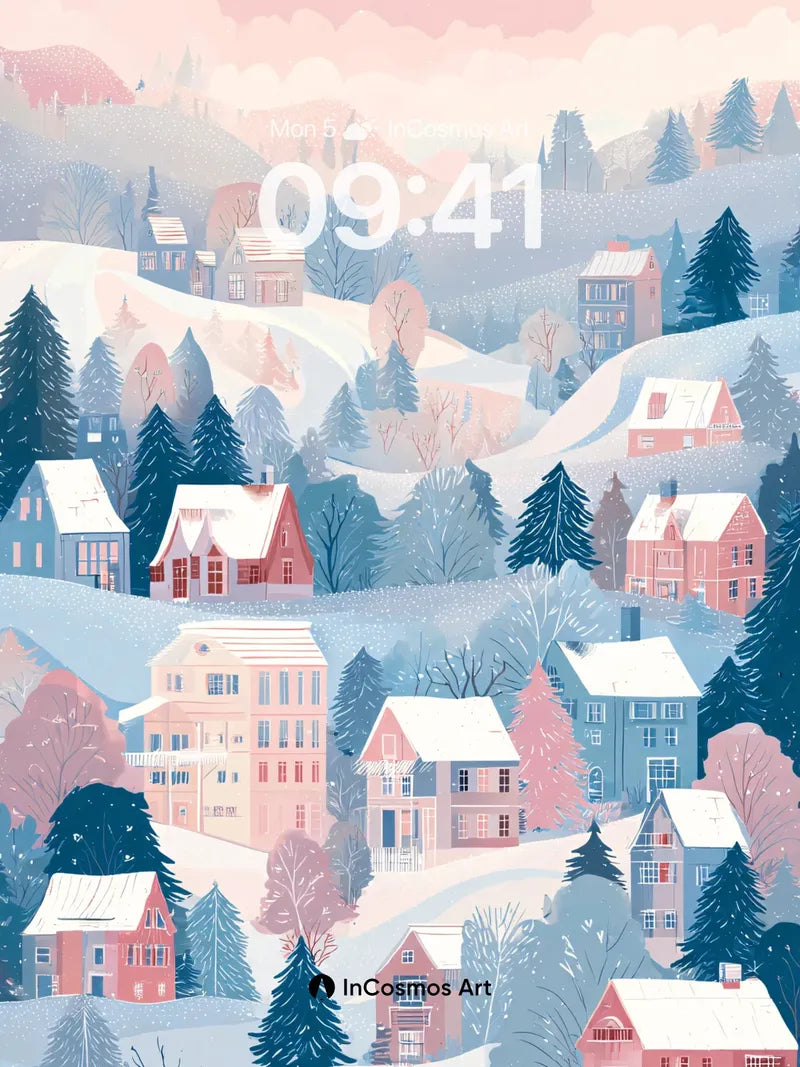 Snowfall Serenade Wallpaper with Whispering Pines wallpaper for iPhone, iPad & Mac