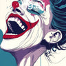 Manic Laughter Wallpaper with Teal Whirls wallpaper for iPhone, iPad & Mac