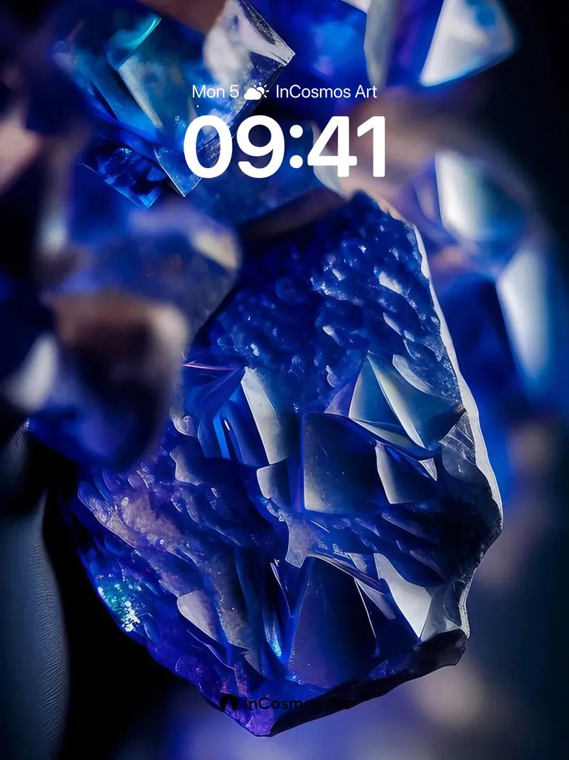 Cobalt Crystal Wallpaper with Fractal Edges wallpaper for iPhone, iPad & Mac