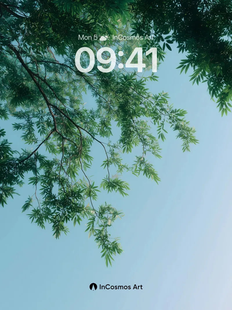 Serenity Canopy Wallpaper with Floating Light