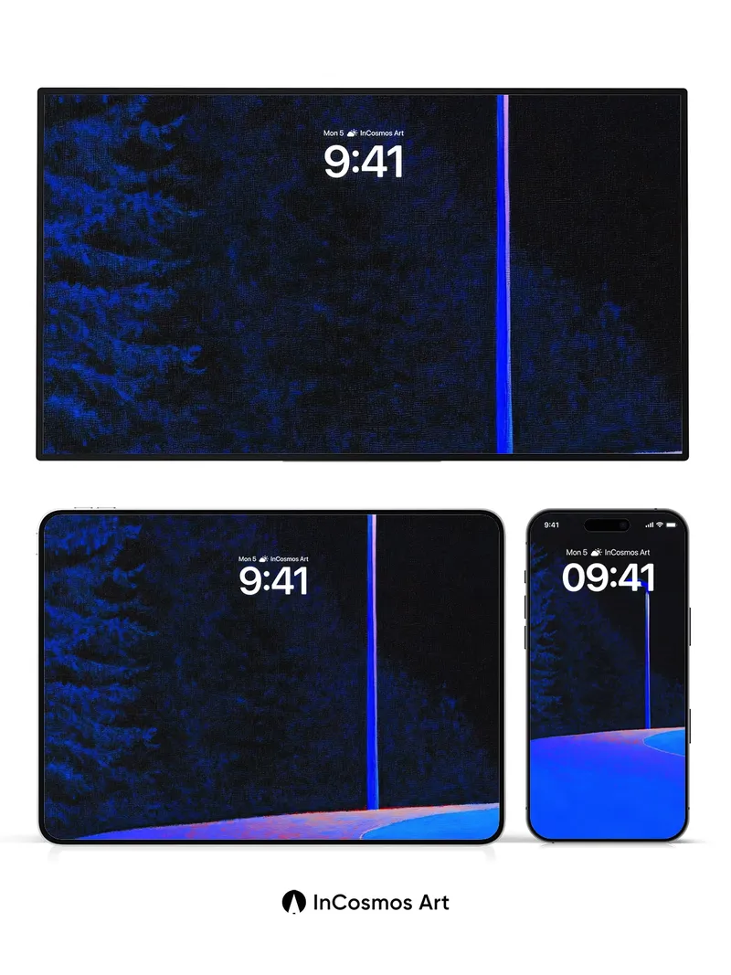 Neon Stillness Wallpaper with Midnight Curve